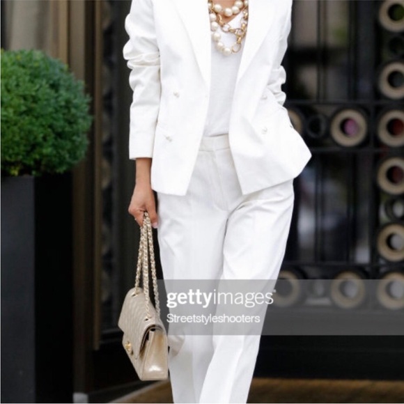 Authentic CHANEL Women's Cream Pantsuit - Picture 15 of 16